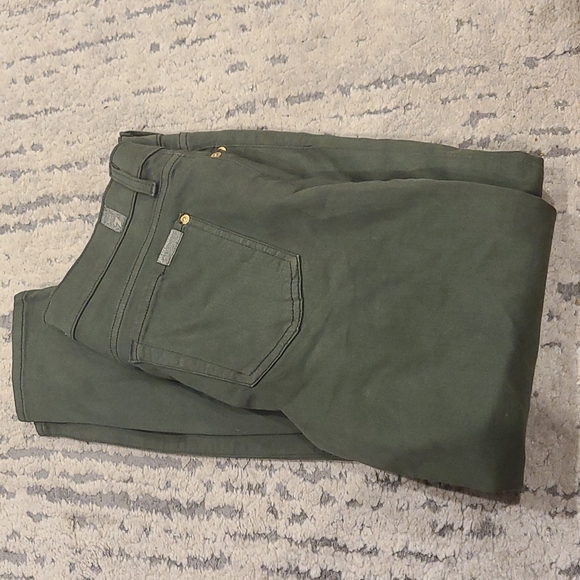 7 for all mankind Skinny Green Denim.jesns with zippers down the leg - Picture 9 of 9